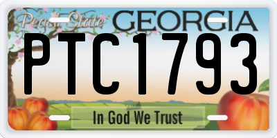 GA license plate PTC1793
