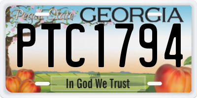 GA license plate PTC1794