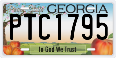 GA license plate PTC1795
