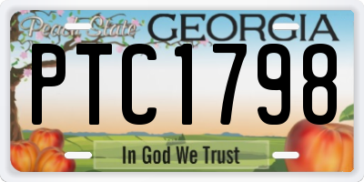 GA license plate PTC1798