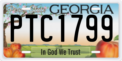 GA license plate PTC1799