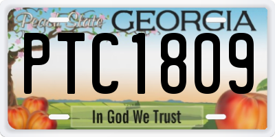 GA license plate PTC1809