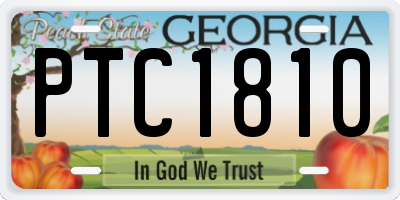 GA license plate PTC1810