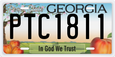GA license plate PTC1811