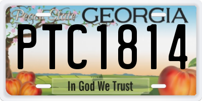 GA license plate PTC1814