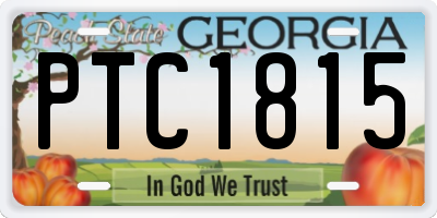 GA license plate PTC1815