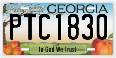 GA license plate PTC1830