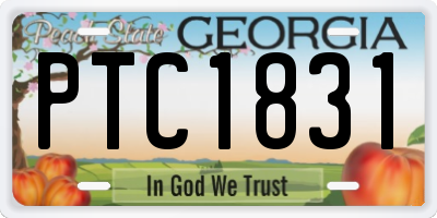 GA license plate PTC1831