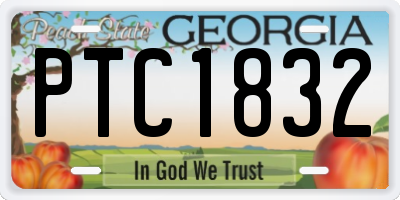 GA license plate PTC1832
