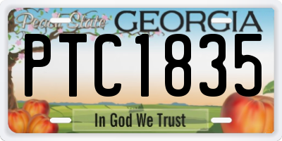 GA license plate PTC1835