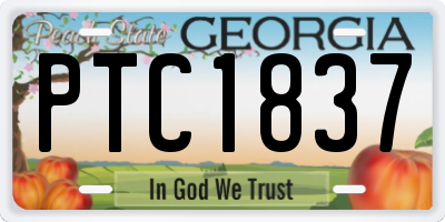 GA license plate PTC1837