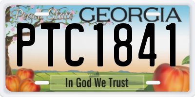 GA license plate PTC1841