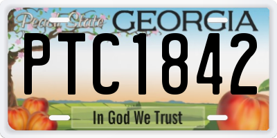 GA license plate PTC1842