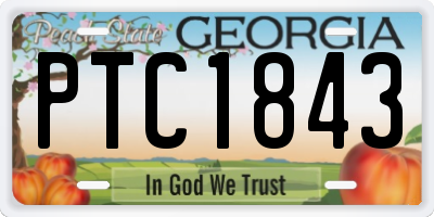 GA license plate PTC1843