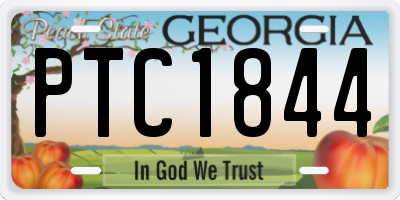 GA license plate PTC1844