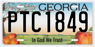 GA license plate PTC1849