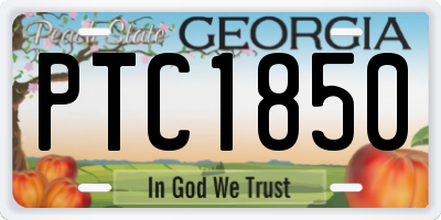 GA license plate PTC1850