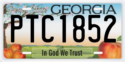 GA license plate PTC1852