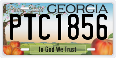 GA license plate PTC1856