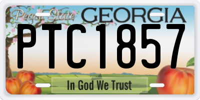 GA license plate PTC1857