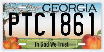 GA license plate PTC1861
