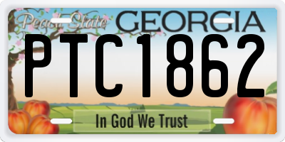 GA license plate PTC1862