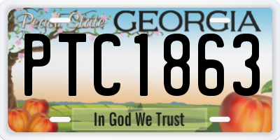 GA license plate PTC1863