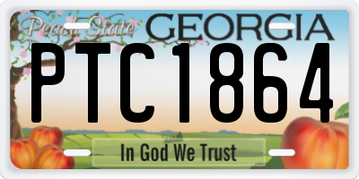 GA license plate PTC1864