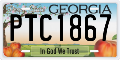 GA license plate PTC1867
