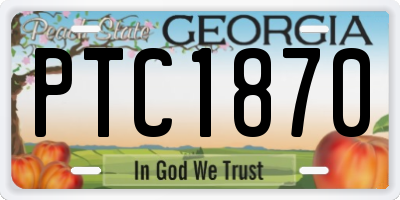 GA license plate PTC1870
