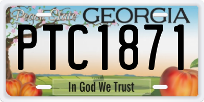 GA license plate PTC1871