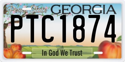 GA license plate PTC1874