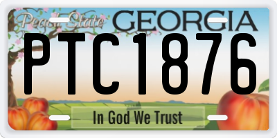 GA license plate PTC1876