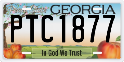 GA license plate PTC1877