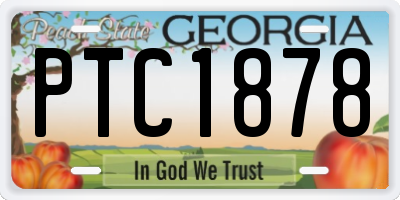 GA license plate PTC1878