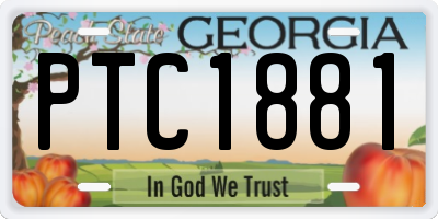 GA license plate PTC1881
