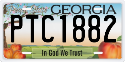 GA license plate PTC1882