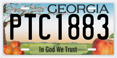 GA license plate PTC1883