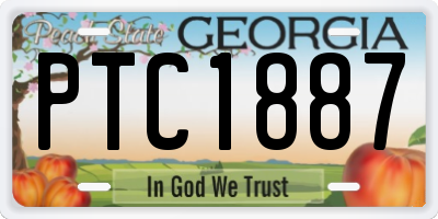 GA license plate PTC1887