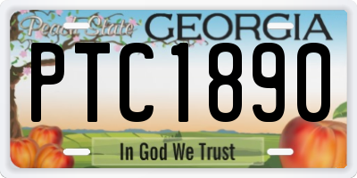 GA license plate PTC1890