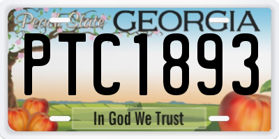 GA license plate PTC1893