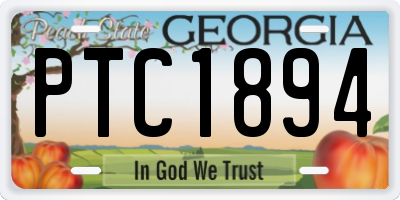 GA license plate PTC1894