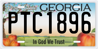 GA license plate PTC1896