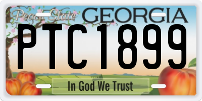 GA license plate PTC1899