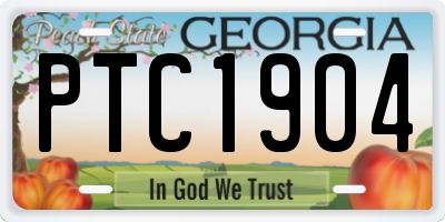 GA license plate PTC1904