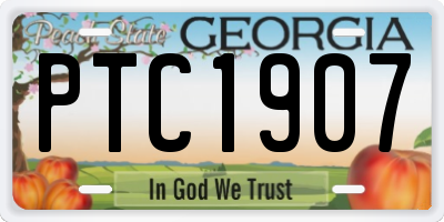 GA license plate PTC1907