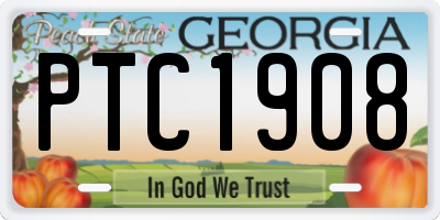 GA license plate PTC1908