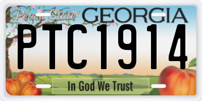 GA license plate PTC1914