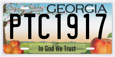 GA license plate PTC1917