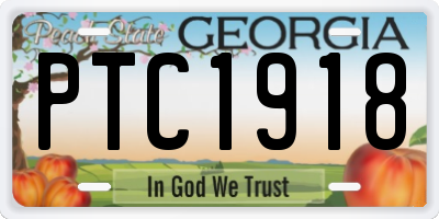 GA license plate PTC1918
